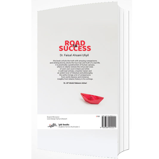 Book cover of 'Road to Success' with a red paper boat on a white background