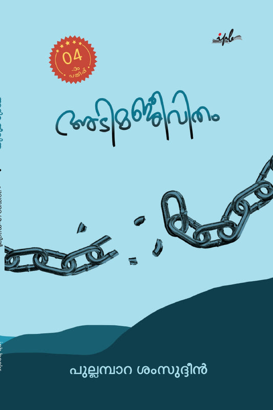 Book cover with chain design and text on a blue background