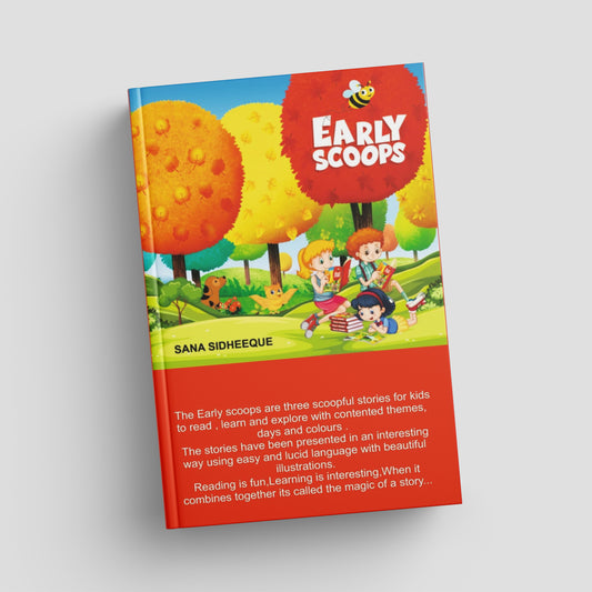 Book cover of 'Early Scoops' by Sana Sidheeqe with colorful illustration on a gray background