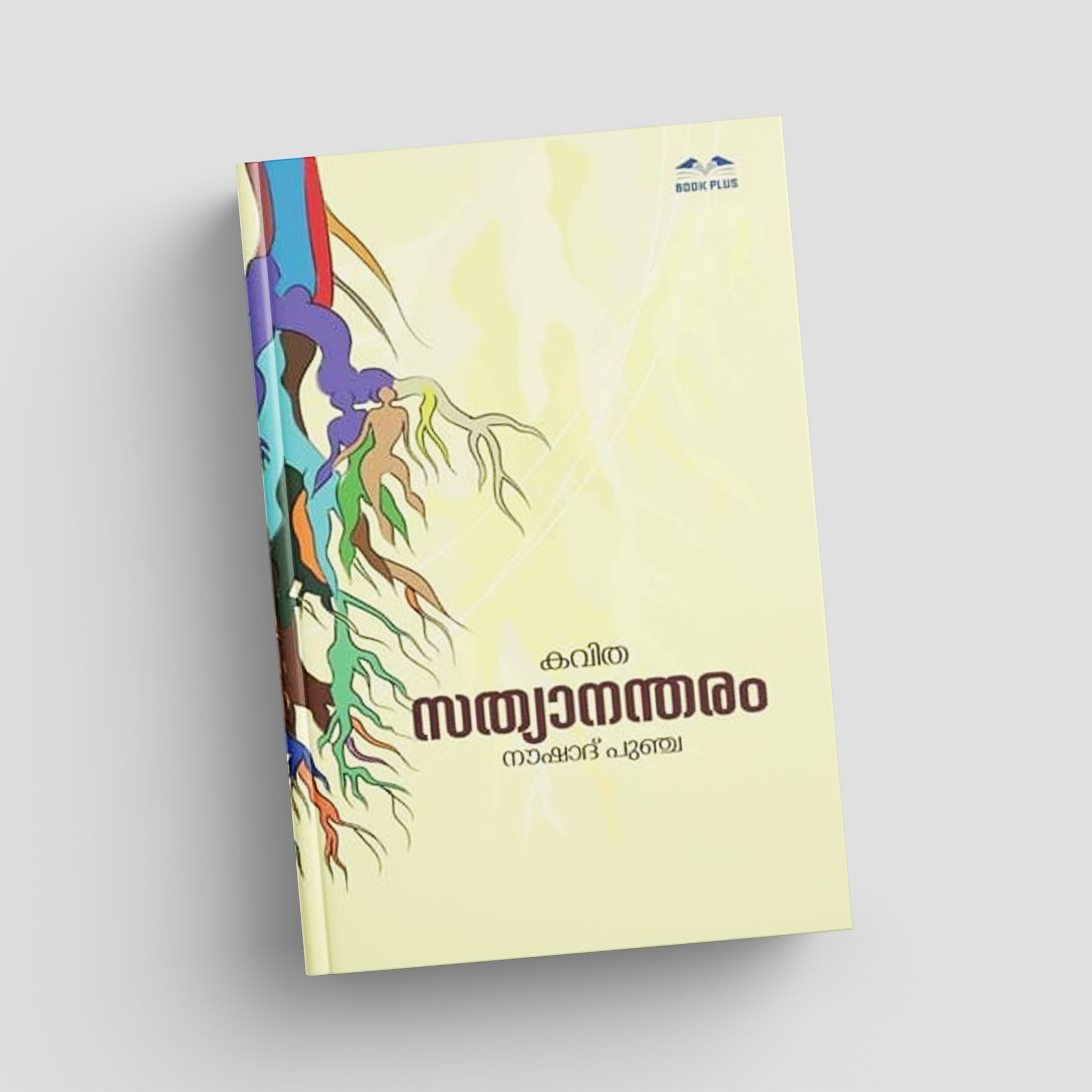 Book cover with colorful design on a light gray background